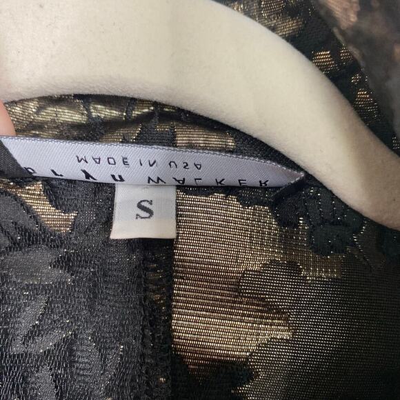 BRYN WALKER Black & Gold Floral Tapestry Benedict Jacket Size Small $228 Brocade - Picture 8 of 9